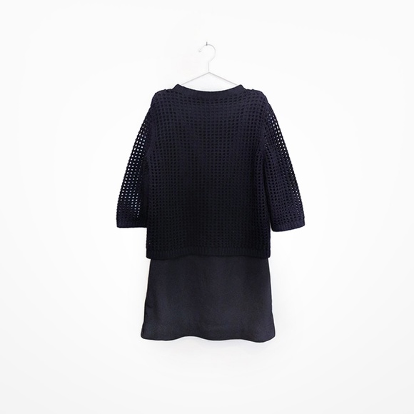 COS Navy Dress w/ Lace Stitch Jumper - Picture 3 of 6